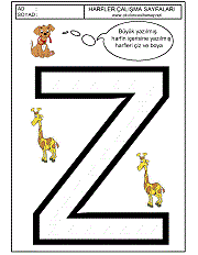 okul öncesi çocuklar için harfler çigi çalışması